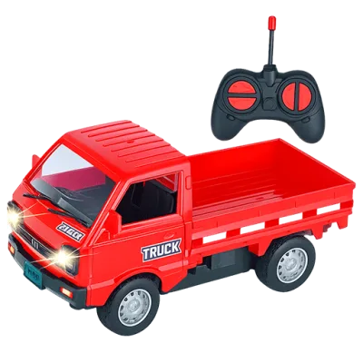 Remote Control Mini Cargo Truck Toy with LED Lights (27MHz) - Red | 3+ Years