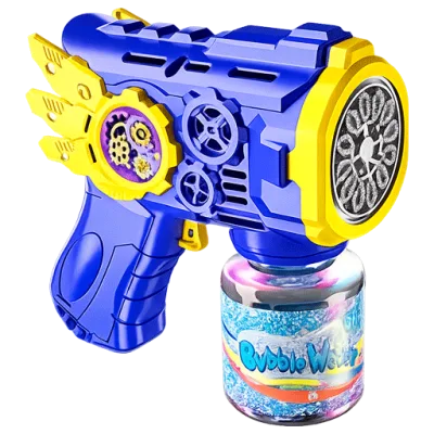 Flying Armor Automatic Bubble Gun with LED Lights & Bubble Solution for Kids (3+ Years)